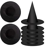 8 Pack Halloween Witch Hat Witch Costume Accessory for Halloween Christmas Party, Black