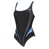 Runder Rückenausschnitt. Aqua Sphere Damen Badeanzug Lima Naiad (36 DE) (Schwarz/Blau)