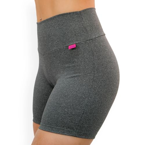 Shorts Meia Coxa Fitness Feminino Cós Alto Cor:Cinza;Tamanho:GG