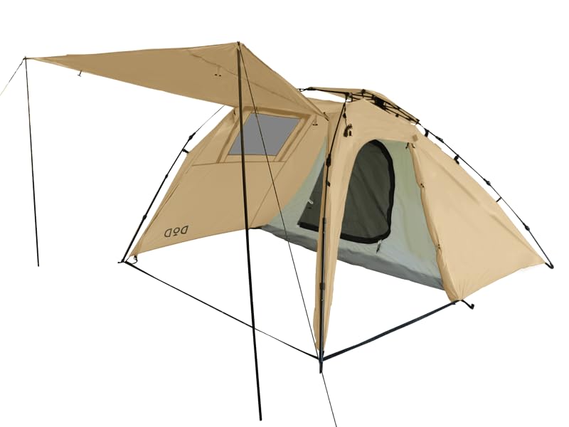 DOD Moto 1Pull Tent for Camping - Dome Camping and Backpacking Tents - 2 Person Hiking Tent for Backpacking - Waterproof pop up - Easy Instant Setup - Tan