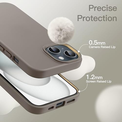 Image of SBMS Silicone Case for iPhone 14 6.1-Inch /iPhone 13 6.1-Inch, Silky-Soft Touch Full-Body Protective Phone Case, Shockproof Cover with Microfiber Lining (Gray)