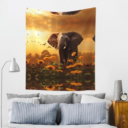 Tapisserie murale éléphant pour cacher un mur abîmé facilement