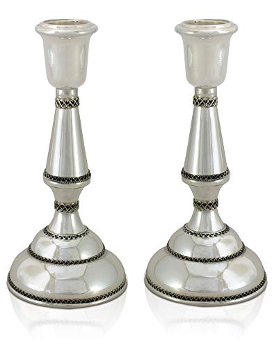 Mid -Size Sterling Silver Candle holders with classic design Filigree