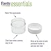 Flents Travel Cosmetic Jars for Personal Items, Clear Base for Labeling, TSA Approved, Durable and Refillable, 6 Pack, 1.25 oz, White