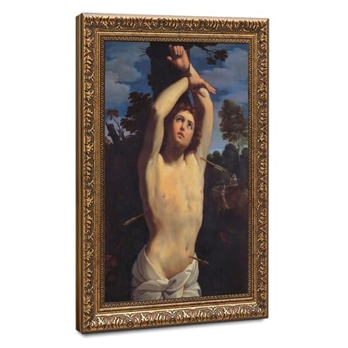 Impression sur toile de Saint Sébastien par Guido Reni pour décoration murale de salon 30x45 cm