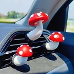 Voiture mignonne Air Rénovateurs de dispositifs d'évacuation, 3D Conception Diffuseur de champignons Vent Clip, Air Conditionnement Accessoires de Voiture pour Femmes et Hommes