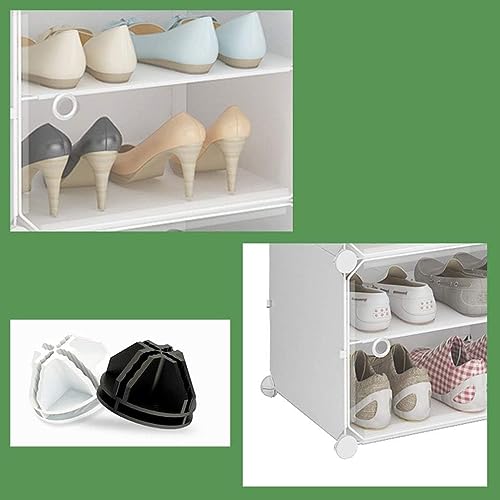 Image of Shoe Rack Multipurpose 5 Shelves Shoe Rack with Zip Door Cover & Side Pockets, Multiuse Wide Shelve,Rack for Footwear, Toys, Clothes (White, 12-Layer)