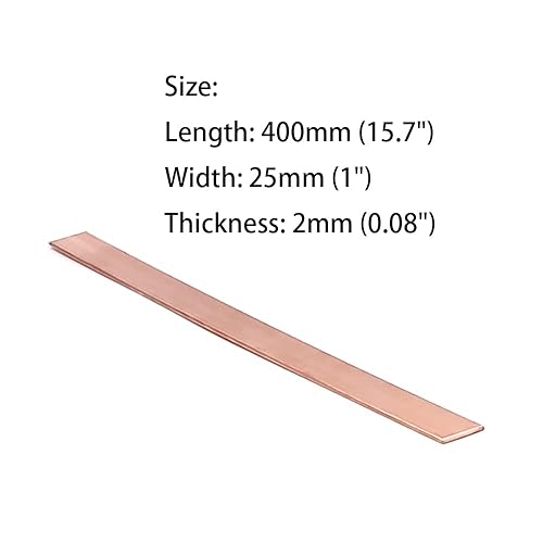 Miniatura 29 de 2 barras planas de cobre C110, 1/8 pulgadas de grosor x 0.8 pulgadas de ancho x 15.7 pulgadas de largo, 0.118 in x 0.787 in x 15.748 in adecuadas