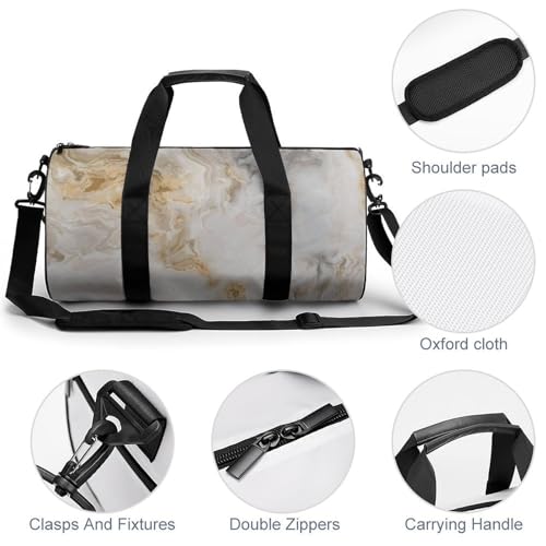 Duffel bag de camping randonnée voyage marbre jaune 45cm