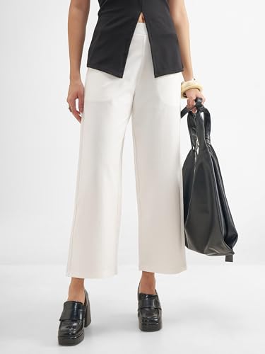 Image of Tokyo Talkies Wide Leg Relaxed fit Cullotes |Ultra Soft, Elasticated, High Waist, Wrinkle Free Trousers |All Day Wear