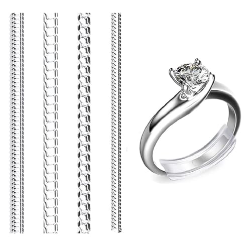 Image of Assorted Sizes Invisible Ring Sizer - Multi‑Size Transparent Adjusters, 1‑Piece Set of 4 for Loose Bands