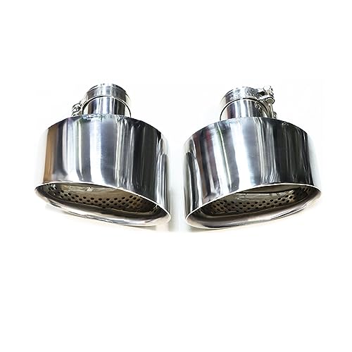 に適合する A3 に適合する A4 に適合する A5 RS3 RS4 RS5 RS6 RS7 へのアップグレード オーバルエキゾーストチップ テールパイプ ノズル エキゾーストシステム マフラーチップ 車用マフラーカッター(Silver C)