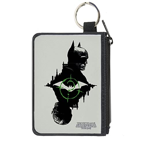Buckle-Down DC Comics Wallet, Coin Purse, The Batman Movie Batman and Riddler Poses and Logos Cityscape, Canvas