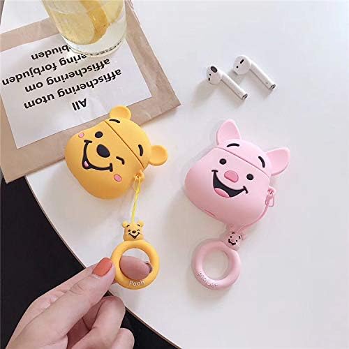 Cocomii 3D AirPods Case - 3D Cartoon - Slim - Lightweight - Matte - Keychain Ring 3D Cartoon Characters Cartoon - Luxury Aesthetic Headphone Case Cover Compatible with Apple AirPods (Winnie The Pooh)