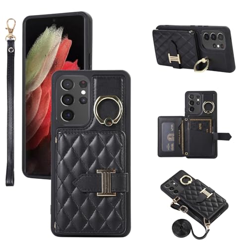 Étui Samsung S21 Ultra antichoc anneau béquille résolvant les chutes de téléphone