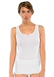 Schiesser Damen Trägertop (2er Pack) Unterhemd, Weiß (Weiss 100), 46