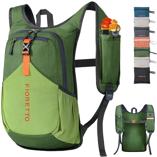 FIORETTO 15L Hiking Backpack for Women Men Mini Packable Backpack Lightweight Small Daypack for...