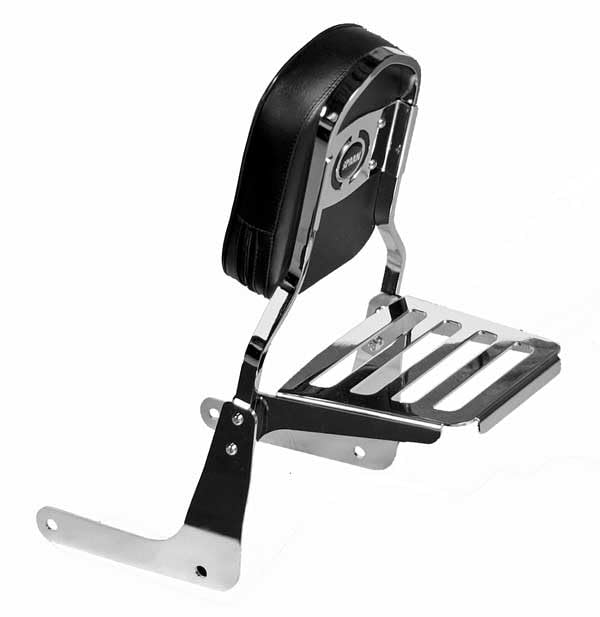Schienalino Alto Cromato con Portapacchi compatibile con Kawasaki Vulcan EN 500 (ruote a raggi) - 0536