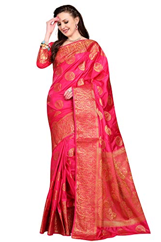 Image of RANI SAAHIBA Women's Bhagalpuri Art Silk Saree With Blouse Piece