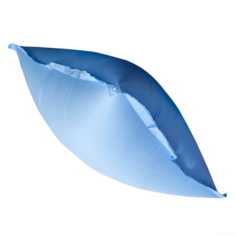 Cuscino gonfiabile per piscine fuori terra, compensatore di ghiaccio in PVC con corde di centraggio per pioggia e accumulo di foglie sulla copertura invernale, blu (120 x 240 cm-0,27 mm)
