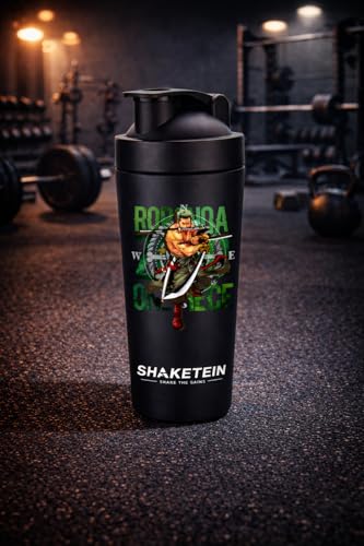 Image of Stainless Steel Gym Shaker Bottle 750ml | Leak Proof Protein Mixer Shaker | BPA Free | Metal Sports Water Bottle for Gym, Workout & Fitness (Anime-20-BLACK)