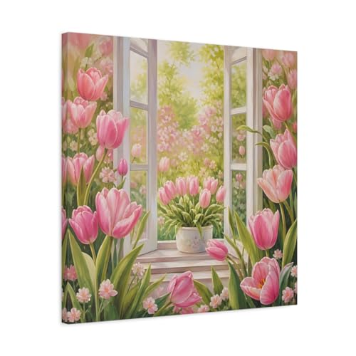 Toile de tulipes pour illuminer un mur vide et triste au format 60x60