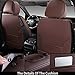 Coverado Front Seat Covers, Waterproof Nappa Leather Seat Covers for Cars, Car Seat Covers Front Seats, Driver Seat Cover, Car Seat Protector Cushions Universal Fit for Most Sedans SUV Truck, Brown