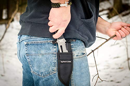 WEYLAND Fixed Blade Outdoor Survival Knife with Sheath, Full Tang Tactical Military Knife for Hunting, Camping, Hiking and Outdoor Bushcraft Work - Thumbnail 6