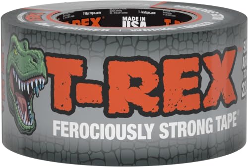 Image of T-Rex Tape Extra-Wide Duct Tape with UV Resistant & Waterproof Backing for Ferociously Strong Repairs, 2.83 inch x 25 yd, Gunmetal Gray, 1 Roll (Pack of 6)