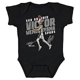 500 LEVEL Victor Wembanyama San Antonio Spurs One-Piece Infant Bodysuit - Victor Wembanyama San Antonio Spurs Slant WHT (Black, 6M)