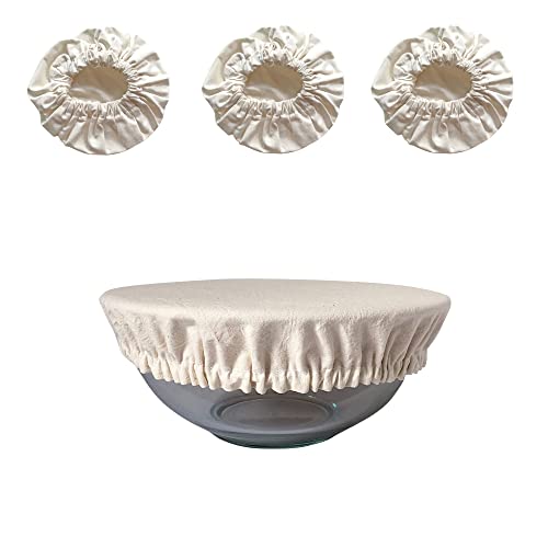 Hell Blues Hb 100% Organic Elastic Food Bowl Covers 4-Pack Unbleached Stretched Food Reusable Covers ~ Alternative To Plastic/Foil Covers - Small (Fits Upto 4" - 6.5" Inches) #TOP9