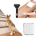 4" X 32" Clear Stair Treads for Wooden Steps Indoor, 15-Pack Pre-Cut Anti Slip Resistant Grip Tape for Steps with Roller, Prevents Slipping for Kids, Elders and Pets