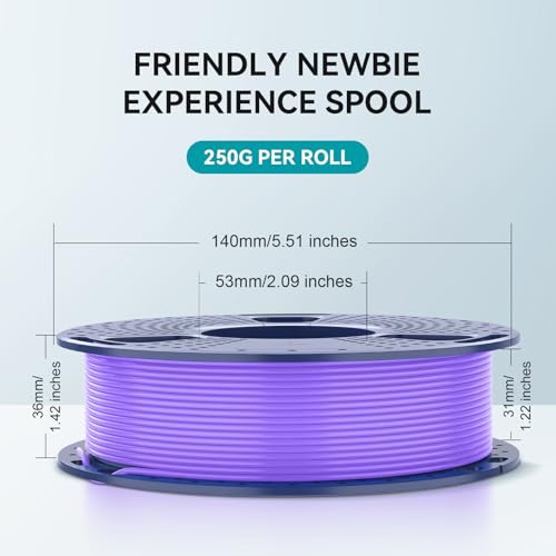 Image of 250g PETG Filament 1.75mm Beginner Bundle, 3D Printer Filament Neatly Wound, Individually Vacuum Packed, 250g Spool, 8 Rolls, Black+White+Grey+Transparent+Red+Blue+Orange+Green
