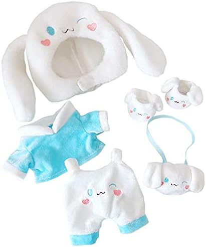 niannyyhouse Doll Dressup 7.8in/20cm Plush Doll Clothes Blue Dog Suit Stuffed Figures Toys Accessories