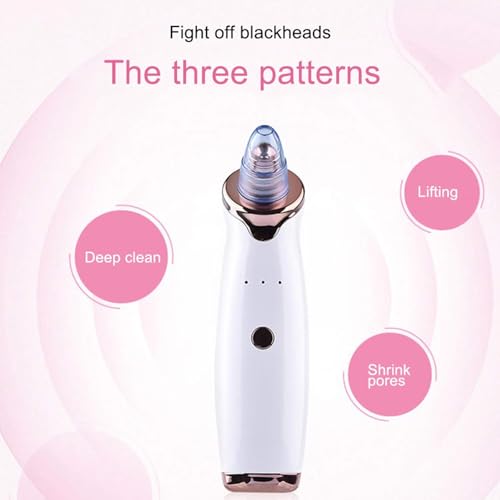 Removedor Elétrico de Cravos e Acne, 5 em 1, com Sucção e Ferramentas de Limpeza Facial, Branco e Ro