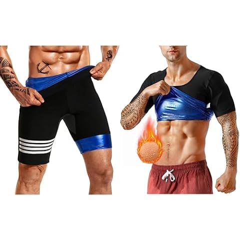 DYUAI Sauna Short and Sauna Shirt for Men Weight Loss Cover