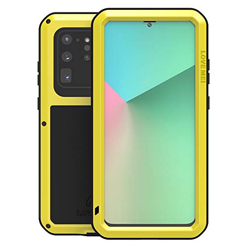 Coque Samsung S20 Ultra antichoc étanche poussière bumper métal jaune