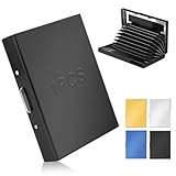 mawmuaw Visitenkartenetui 10 Fächer Visitenkarten Etuis Edelstahl Business Card Holder RFID NFC Schutz Kartenetui Metall Visite Karten Etui Schwarz für Damen und Herren Aufbewahrung Kreditkarten