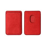 ALTRAALMA for Alcantara カードホルダー,マグセーフマグネット対応,iPhone12/13/14/15/16シリーズ対応マグネットウォレット (レッド)