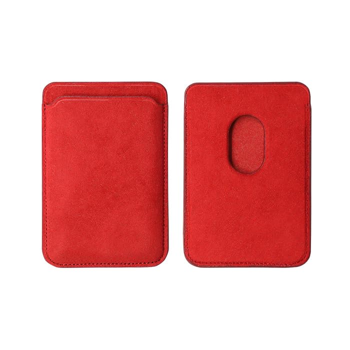 ALTRAALMA Alcantara Stronger Magnetic Wallet for MagSafe, Red | Alcantara material with soft texture. Integrated internal magnets. Compatible with