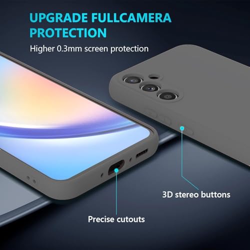 Image of DIZORO Microfiber Candy Case Compatible for Samsung S24 fe Smooth Touch Cushion Liquid Soft Silicone Gel Rubber Phone Cases Non-Slip Full Body Protective Back Cover - Space Grey