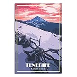 Tenerife Canarias Póster de viaje vintage Skyline Póster decorativo moderno dormitorio lienzo arte póster pintura carteles decoración pared arte regalo