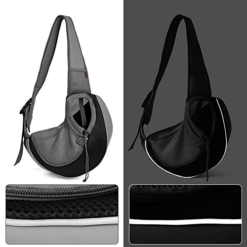 image for YUDODO Pet Dog Sling Carrier Breathable Mesh Travel Safe Sling Bag Car
