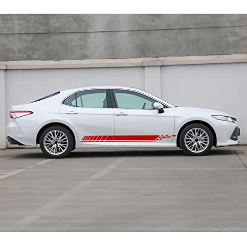 Bilisin Car Sports Racing Body Side Stripe Graphic Stickers And Decals Bi025 Universal Vinyl Diy Modified Stripe Decals Decoration For All Car Truck Suv Off-Road Vehicles Red #TOP5