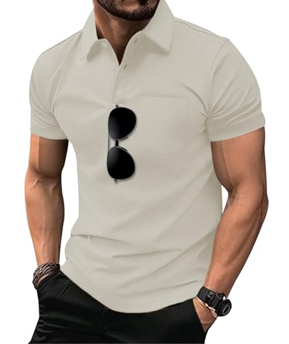 Image of SCODI 5 Pack Mens Pocket Polo Shirts Short Sleeve Golf Casual Work T-Shirt