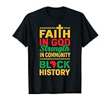 Faith In God Strength In Community es el diseño perfecto para tu familia y amigos, hombres y mujeres para mostrar orgullo étnico en la historia afroamericana y la cultura negra. Observancia anual del mes de la historia negra 2022 Los líderes sueñan como