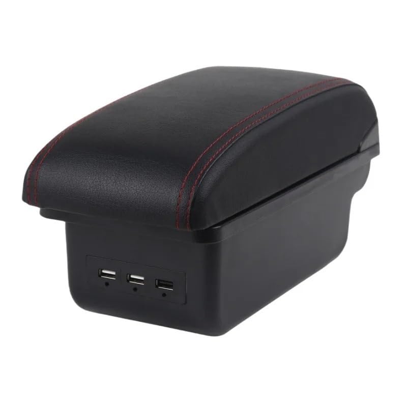Couverture d'accoudoir de voiture Pour Peugeot 107/pour Citroën C1/pour Toyota Pour Aygo BJ/pour BYD F0 Accoudoir Boîte Intérieure | A1 Black red NO USB