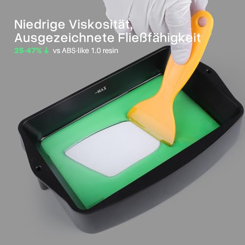ELEGOO ABS-Like 3.0 3D Drucker Resin Grau 1000g, 405nm UV-Härtendes 3D Printer Harz mit Hoher Zugfestigkeit und Biegefestigkeit für MSLA/LCD/DLP 3D Drucker