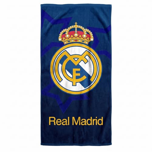 SaoTi Toalla Baño Grande Algodón 320g 75x150 cm   Toallas Ducha Ultra Absorbentes Gimnasio   Toallas Playa Grandes Diseño Fútbol Equipo Merengue Secado Rápido Adulto