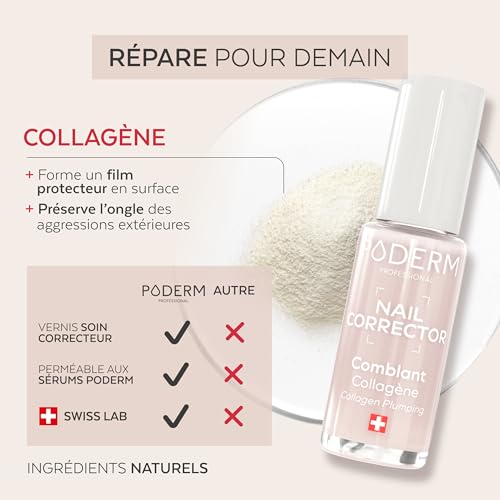 PODERM Vernis à Ongles Soin Correcteur & Perfecteur - Collagène | Lisse, Floute & Comble les Stries avec Fini Gel Naturel - 8 ML | Ongle Protégé et Plus Uniforme | Développé par un Podologue en Suisse – Image 5